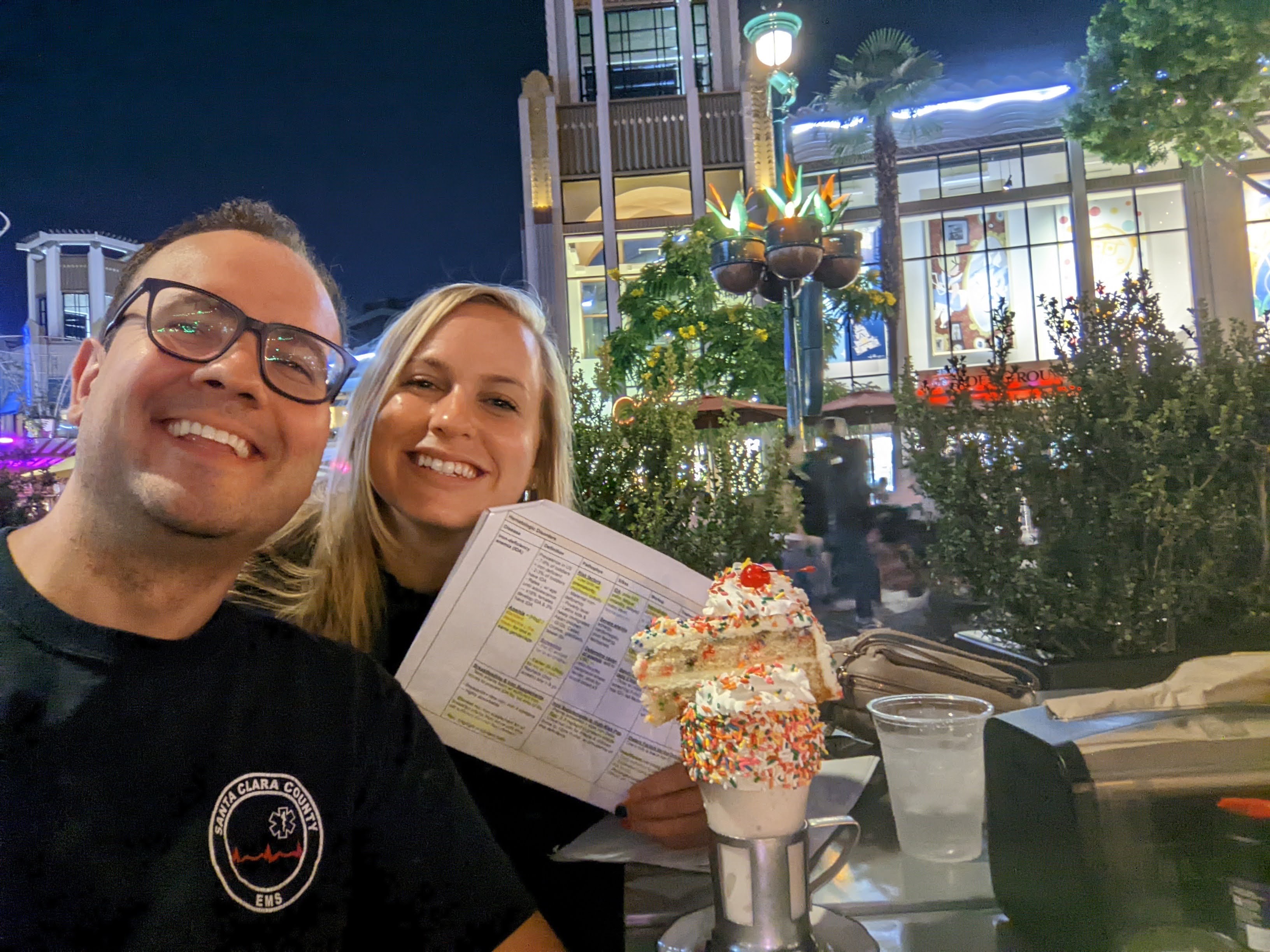 Photo of two students studying at Disneyland