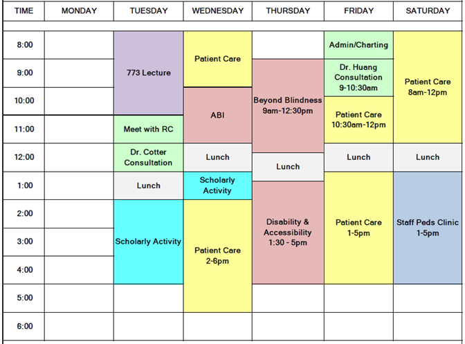 resident schedule