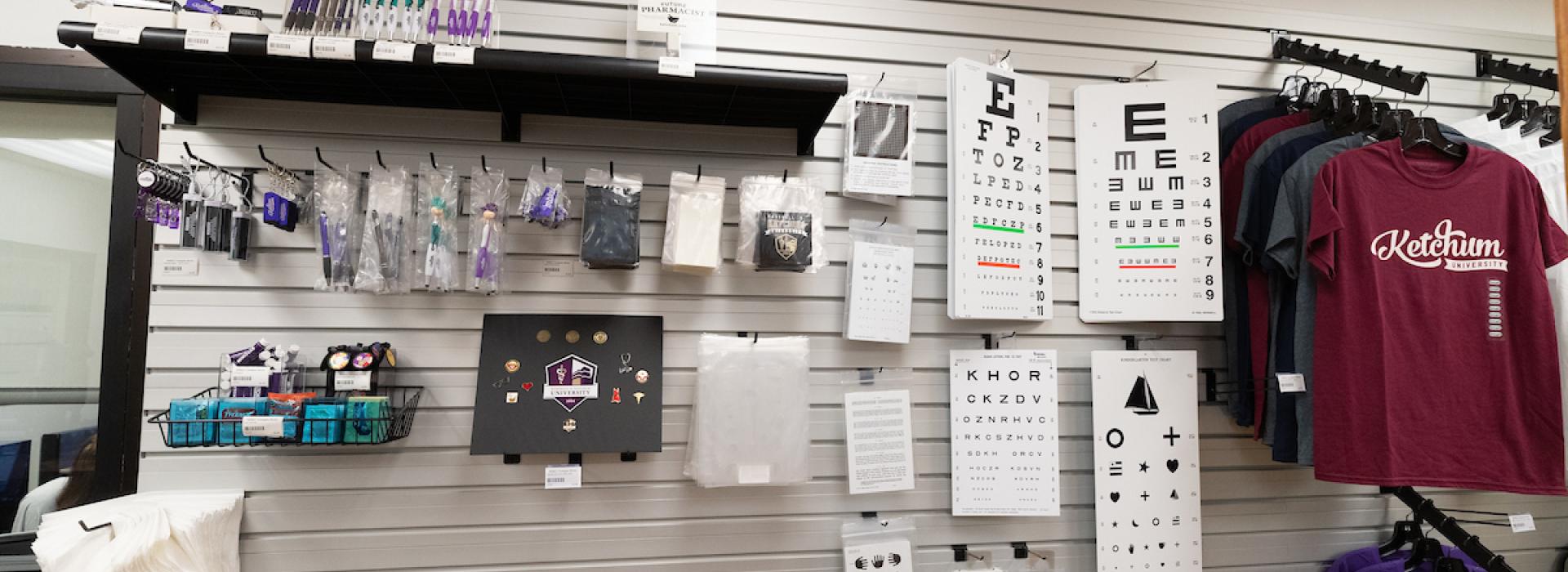 Equipment and pin accessories in Campus Store